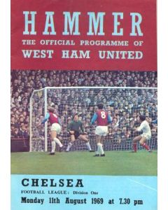 West Ham United vChelsea official programme 11/08/1969