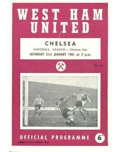West Ham United v Chelsea official programme 21/01/1961