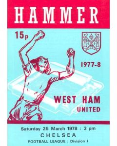 West Ham United v Chelsea official programme 25/03/1978