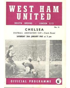 West Ham United vChelsea official programme 30/01/1965