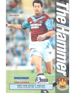 West Ham United vChelsea official programme 02/10/1993