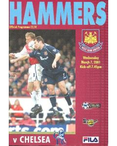 West Ham United vChelsea official programme 07/03/2001 Premier League