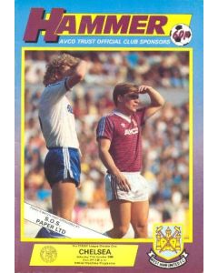 West Ham United vChelsea official programme 11/10/1986