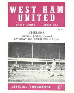 West Ham United vChelsea official programme 23/03/1968