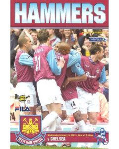 West Ham United vChelsea official programme 24/10/2001