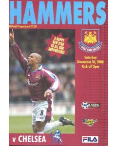 West Ham United vChelsea official programme 30/12/2000 Premier League