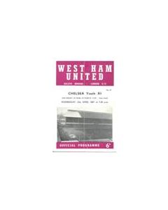 West Ham United vChelsea Youth XI official programme 12/04/1967