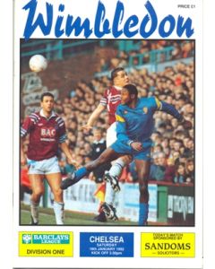Wimbledon vChelsea official programme 18/01/1992