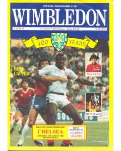 Wimbledon vChelsea official programme 19/08/1989 Wimbledon Centinary 1889-1989