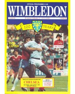 Wimbledon vChelsea official programme 19/08/1989