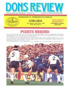 Wimbledon vChelsea official programme 23/04/1988