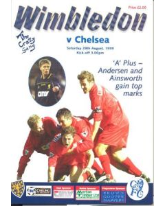 Wimbledon vChelsea official programme 28/08/1999 Premier League