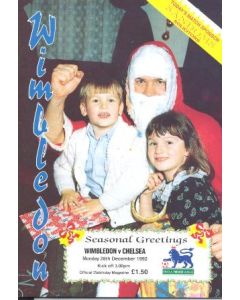 Wimbledon vChelsea official programme 28/12/1992