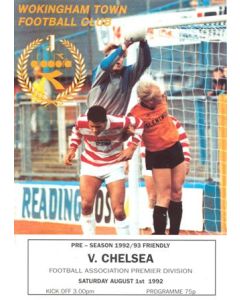 Wokingham Town vChelsea official programme 01/08/1992 Pre-Season Friendly Match