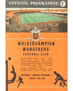 Wolverhampton Wanderers vChelsea official programme 03/01/1959