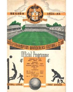 Wolverhampton Wanderers vChelsea official programme 22/09/1951