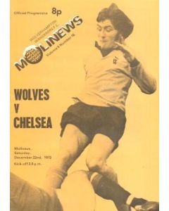 Wolverhampton Wanderers vChelsea official programme 22/12/1973