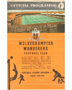 Wolverhampton Wanderers vChelsea official programme 28/11/1959
