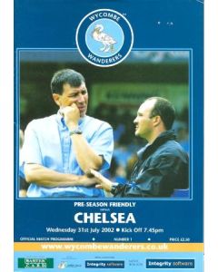 Wycombe Wanderers vChelsea official programme 31/07/2002 Pre-Season Friendly Match