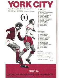 York City vChelsea official programme 24/04/1976