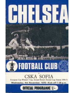 Chelsea v CSKA, Sofia official programme 04/11/1970