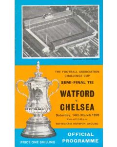1970 FA Cup Semi-Final Programme Watford V Chelsea 14/03/1970
