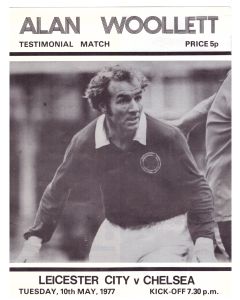 Leicester City v Chelsea Football Programme in mint condition for the atch played on the 10th May 1977 for the Alan Woolett testimonial match.