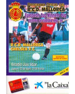 1999 European Cup Winners Cup Semi-Final Majorca V Chelsea Programme 22/04/1999