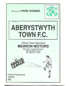 1990 Aberystwyth Town v Chelsea official programme 