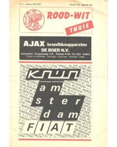 Ajax vChelsea official programme 26/07/1970 in Dutch