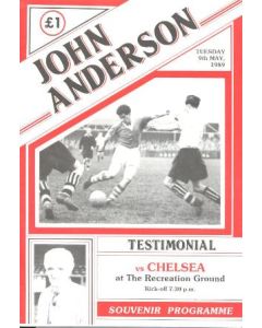 Aldershot v Chelsea official programme 09/05/1989 John Anderson Testimonial Match