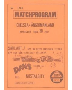 Angermanland vChelsea official programme 30/07/1982,