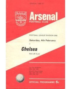 Arsenal v Chelsea official programme 04/02/1967