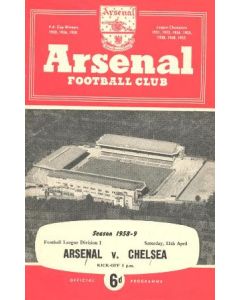 Arsenal v Chelsea official programme 11/04/1959