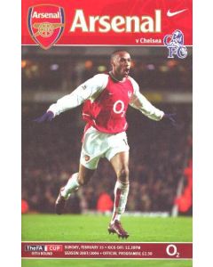 Arsenal v Chelsea official programme 15/02/2004 F.A. Cup