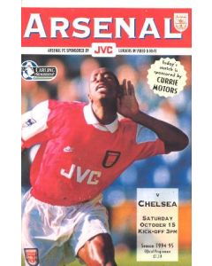 Arsenal v Chelsea official programme 15/10/1994 Carling Premiership