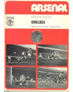 Arsenal v Chelsea official programme 17/11/1973