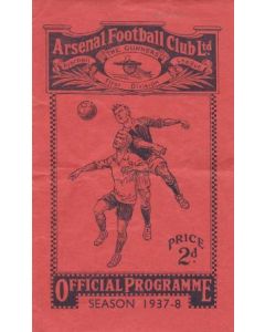 Arsenal v Chelsea official programme 19/02/1938