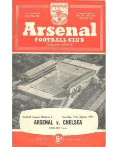Arsenal v Chelsea official programme 27/08/1955
