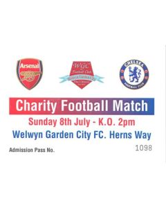 Arsenal v Chelsea pass at Welwyn Garden City FC Charity Match