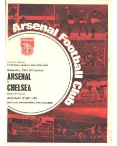 Arsenal v Chelsea official programme 23/11/1968