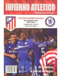 Atletico Madrid v Chelsea Unofficial programme 03/11/2009