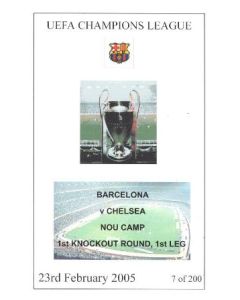 Barcelona vChelsea unofficial programme 23/02/2005 pirate issue, 8 pages
