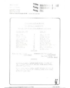 Birmingham City v Chelsea official teamsheet 13/03/1984