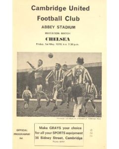 Cambridge United vChelsea official programme 01/05/1970 Rare Version of This Programme