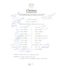 Chelsea v Arsenal Reserves official teamsheet 04/09/1984 Football Combination