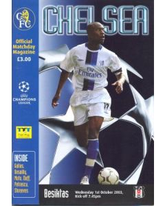 Chelsea v Besiktas Official Programme 01/10/2003
