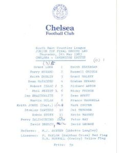 Chelsea v Cambridge United official programme 05/05/1983 F.A. Junior Cup Final