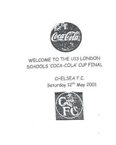 AtChelsea Coca Cola Cup Final Under 13 official programme