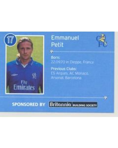 Chelsea Emmanuel Petit card of 2000-2001